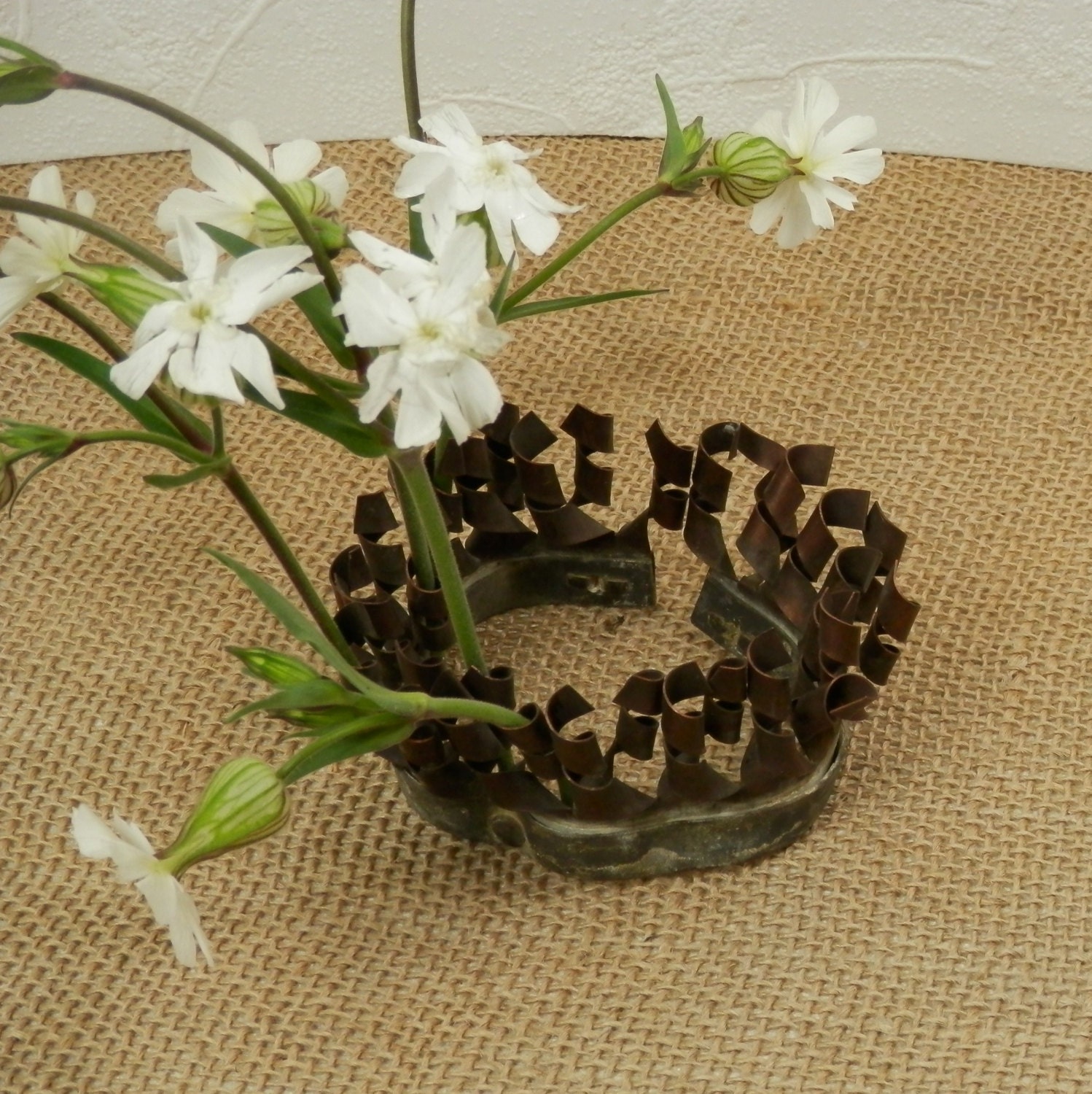 vintage flower frog copper and lead flower frog floral vintage flower frog copper and lead flower frog floral