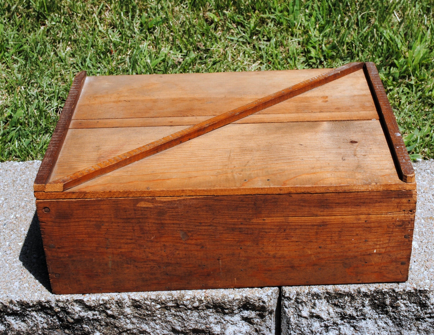 Wooden Storage Box with Dividers Hand by VintagebytheBelles