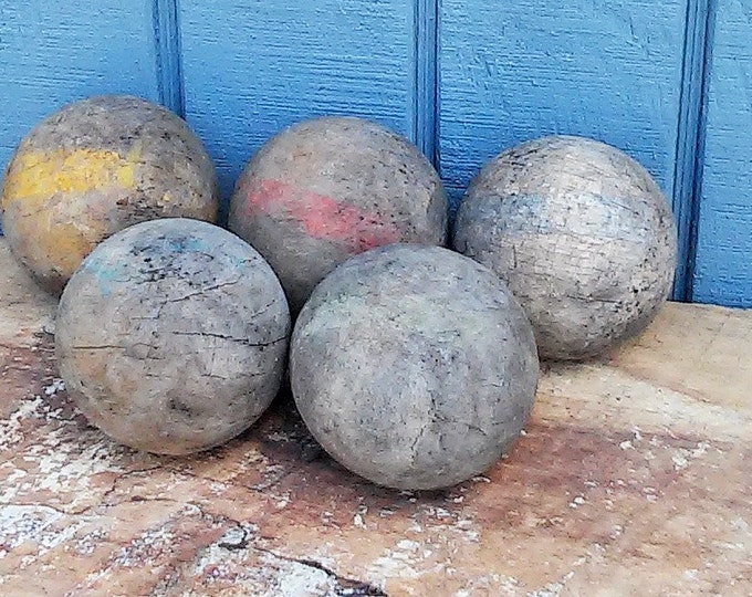 Vintage Wooden Croquet Balls - Set of 5