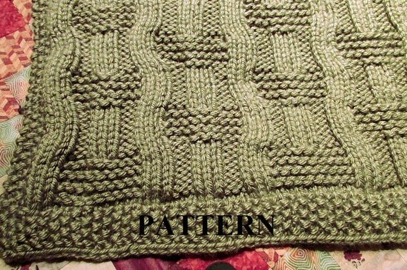 Knit Baby Blanket Pattern, Knitting Pattern, Chunky Yarn, Knit Purl Stitch On...