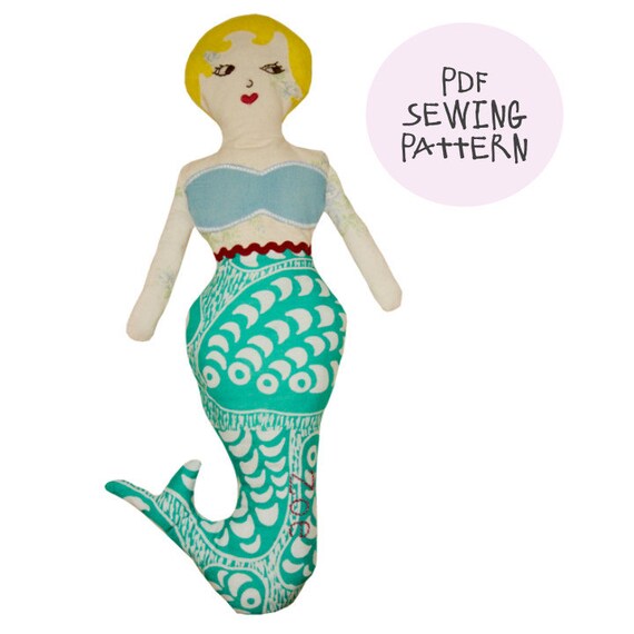 Mermaid Doll Pattern PDF Sewing Pattern with Hand by gidsyandjo