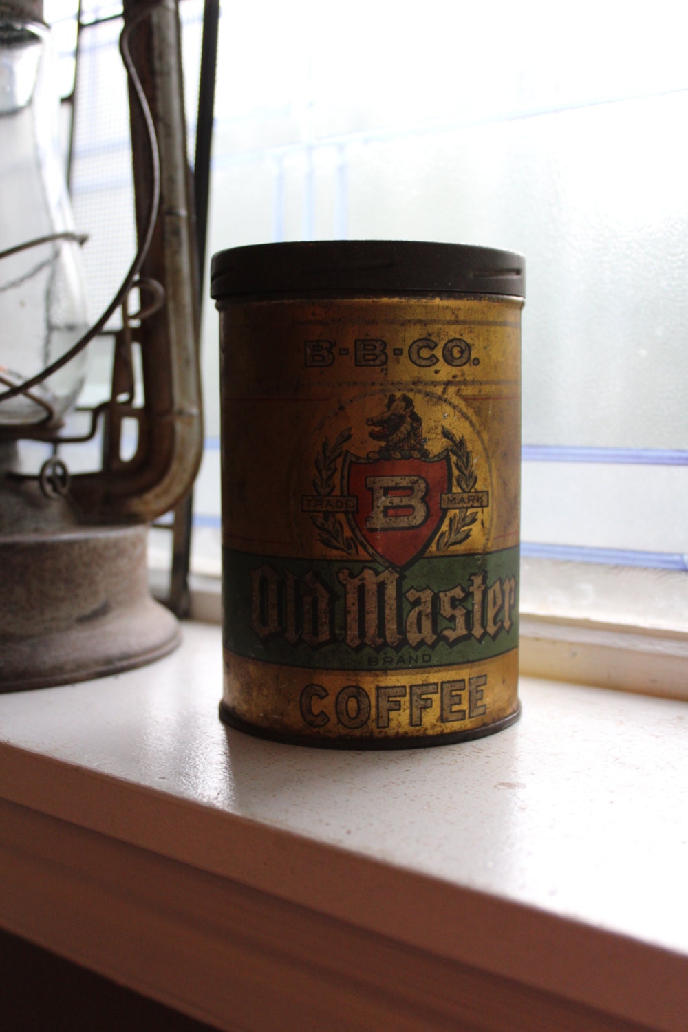 Old Master Coffee Tin Antique Kitchen Tin