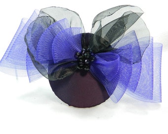 purple black Fascinator Crin glass beads Burlesque Hat Ladies Hat Chruch Formal Cocktail Bibi Chapeau Cappelli Voilette Derby Hat Bridesmaid