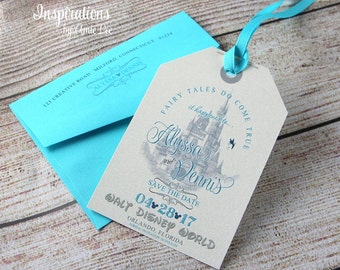 Disney Save the Dates, Luggage Tags, Save The Dates, Fairy Tale Wedding, Disney Wedding, Disney Invitations