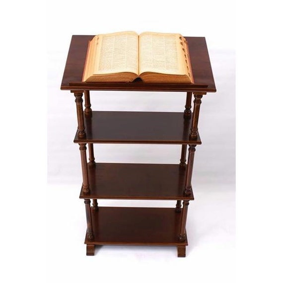 Bookshelf with Library Style Book Stand Top Dictionary or