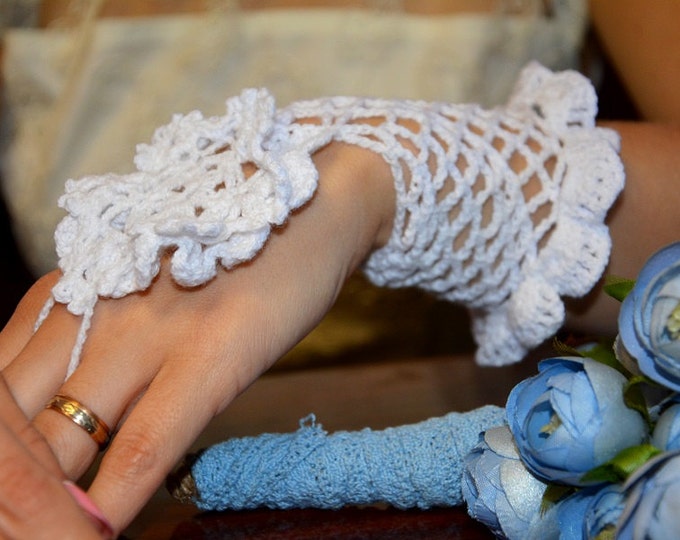 Ready to ship: Crochet gloves decorative design, wedding, special occasion, evening available in multi-colors