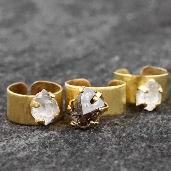 Items similar to RAW HERKIMER DIAMOND Ear Cuff on Etsy