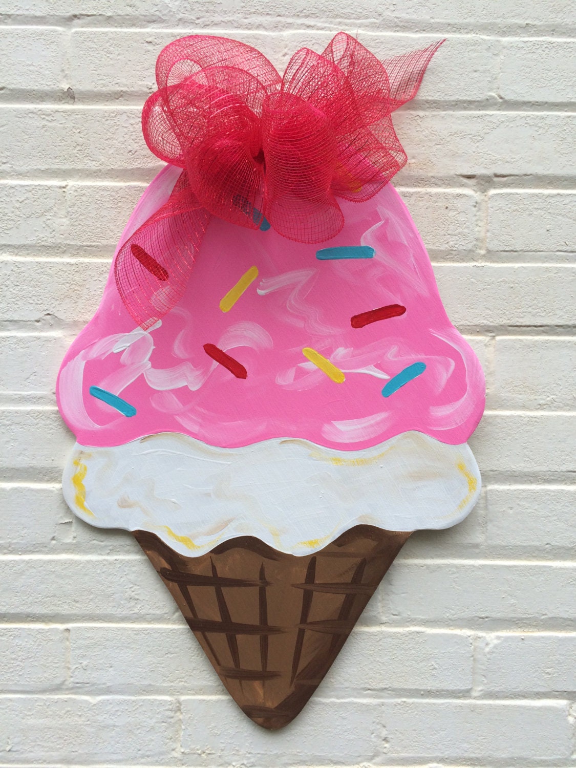 Summer Ice Cream Wooden Door Hanger by Earthlizard on Etsy