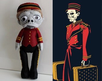 Twilight Zone Tower of Terror Doll ToT Bellhop Inspired Felt Doll Hollywood Tower Hotel