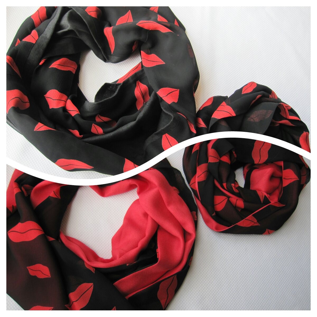 Mommy and me scarvesred lip scarf sexy kiss me women's