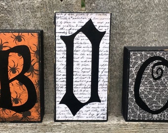 Halloween Decor Boo Chunky Wood Blocks, Halloween Woodcraft Boo Letters, Halloween Decoration Wood Boo Letters, Halloween Wood Letters