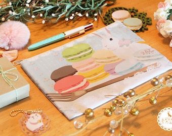 Mr. Rabbit & Macaron Zipper Pouch *limited*