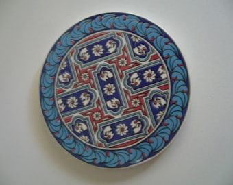 Ceramic turkish mat/Turkish pottery blue/ceramic hot pad/Turkish tile art
