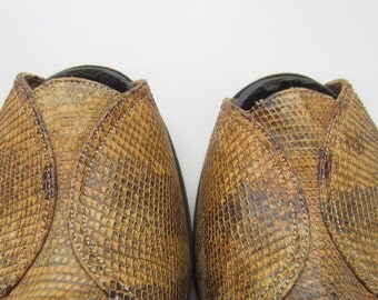 1940s custom made snake skin peep toe heels by Palizzio New York