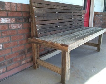 reclaimed wood bench