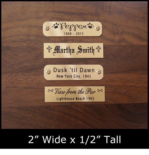 Items similar to Engraved Solid Brass Plate Picture Frame Art Label