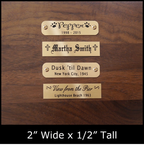 thumbnail image 2 of Brass Plate – 1 X 3.25 Inches – Picture Frame, Art Label, Memorial Name Tag – Free Laser Engraving 2 of 4