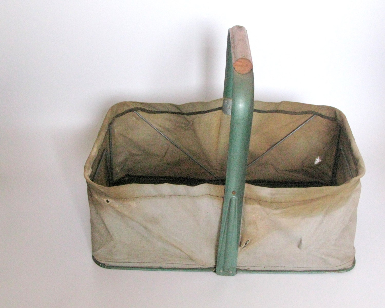 Folding Canvas Basket FoldAway Basket Vintage Market