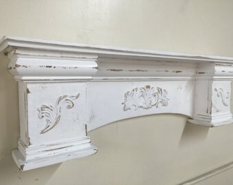 French Country Mantle, Primitive Mantle, Fireplace Mantel, Shabby Style Mantel Shelf,Architectural Salvage Mantel,Fireplace Mantle,