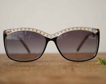 Vintage Safilo Sunglass Two-tone With rhinestones Made in Italy 1990's
