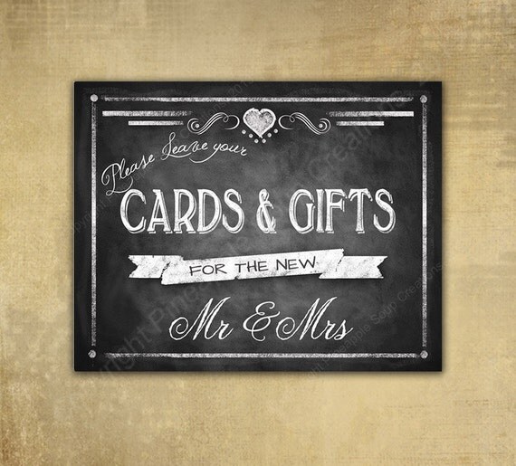 Printed Wedding Sign CARDS 
