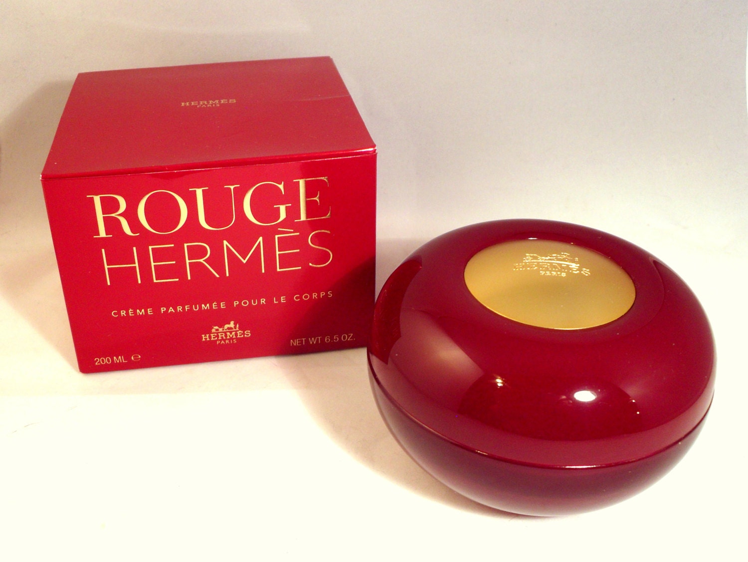 Vintage Rouge Hermes 6.5 oz Creme Parfumee Perfumed Body Cream
