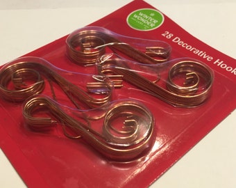 28 copper color metal fancy ornament hooks, 60 mm (JJ)