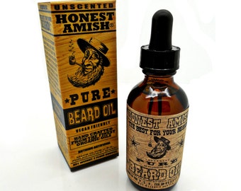 Honest Amish - PURE Beard Oil - 2 Ounce - Fragrance Free