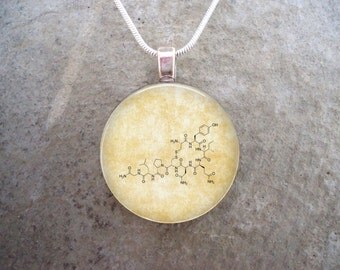 Oxytocin Jewelry - Glass Pendant Necklace - Chemistry - Science Jewellery