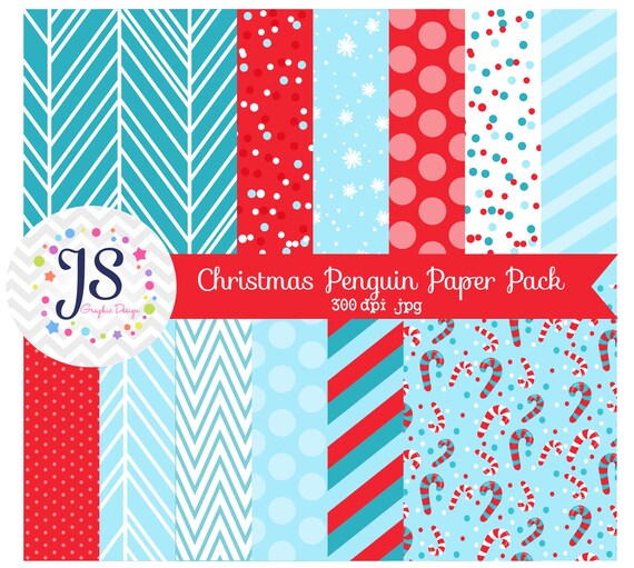 INSTANT DOWNLOAD, Christmas digital paper or red and blue backgrounds for commercial use or personal use Il_570xn