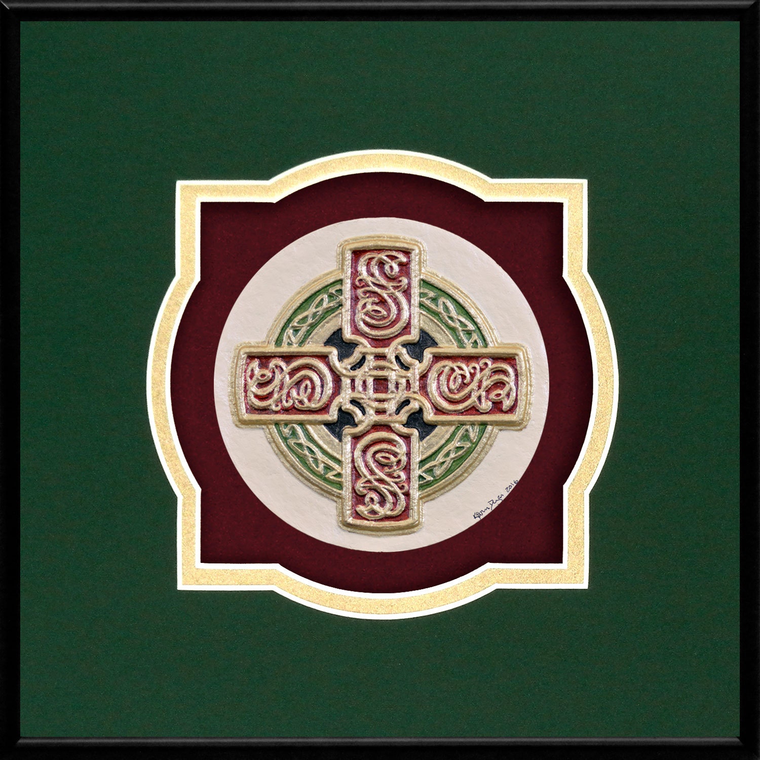 Celtic Sun Cross Cast Paper Irish Art Scottish by Castpaper