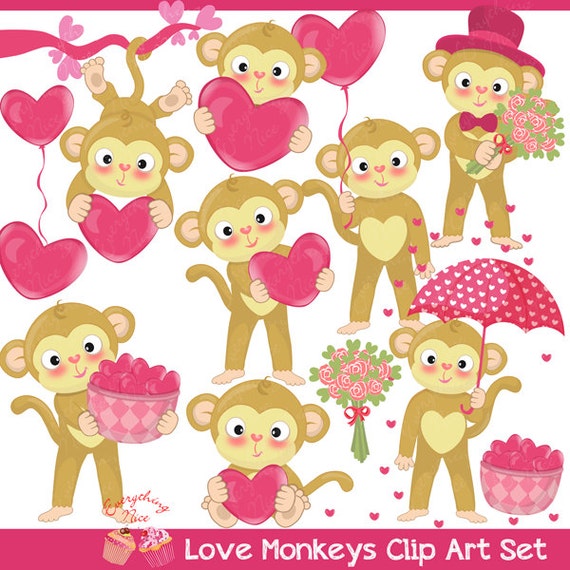 valentine monkey clipart - photo #24