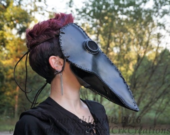 Plague Doctor Mask! Black plague doctor, Leather mask, Scary mask, Steampunk, Cosplay, Renaissance, Horror, Rave, Black mask