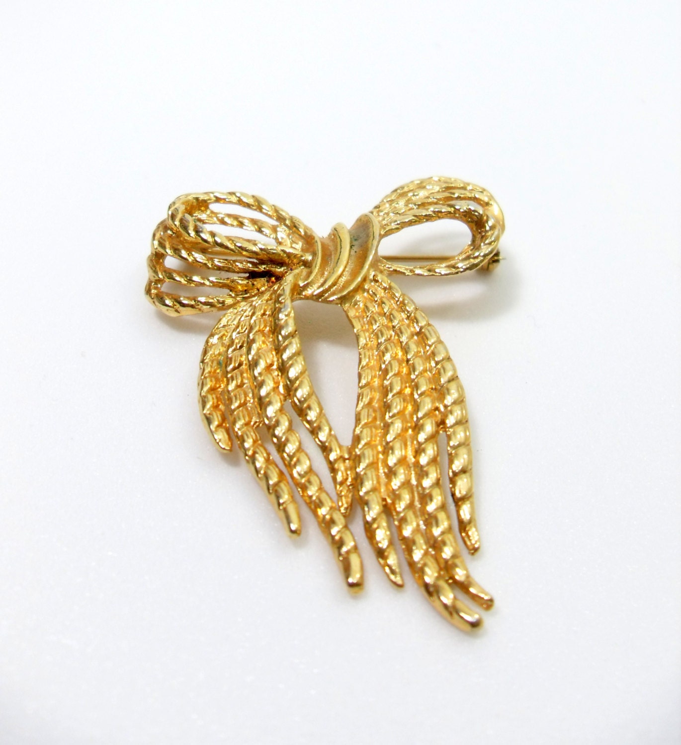 Vintage Bow Brooch Marked Vintage Gold Tone Brooch