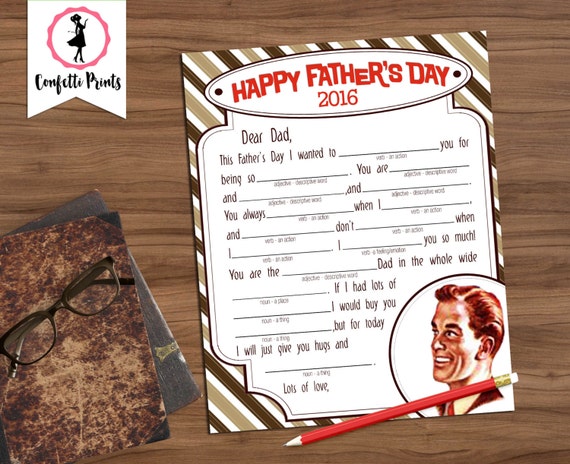 DIY Father's Day Gift | Father's Day Mad Libs - LETTER To My DAD | Father's Day Craft | Gift For Dad | Father's Day Gift From Kids Il_570xn
