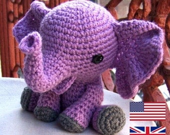 Baby Elephant-Instant Download Crochet Pattern-Toy Elephant-Amigurumi Elephant-DIY Crochet Toy-Stuffed Toy Animal-Elephant Tutorial