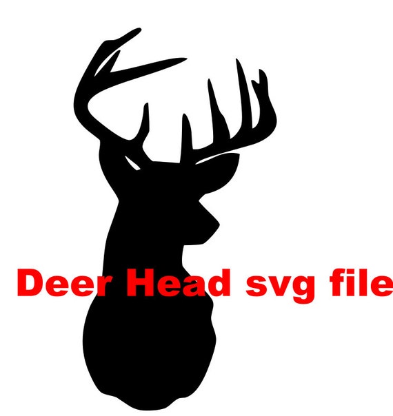Deer Head Buck Side View Silhouette Hunting SVG File Instant