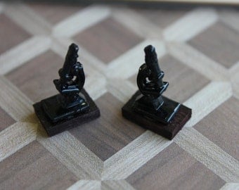 Dollhouse miniature scientific bookends
