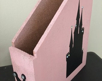 Pink Disney Inspired Castle Cork Board File Folder princess cinderella
