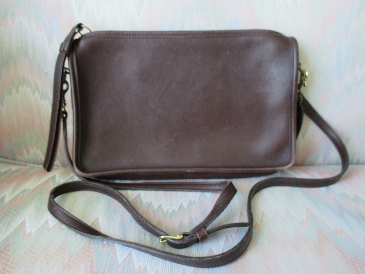 Coach Brown Leather Crossbody Bag 9455 by CantonVintage on Etsy