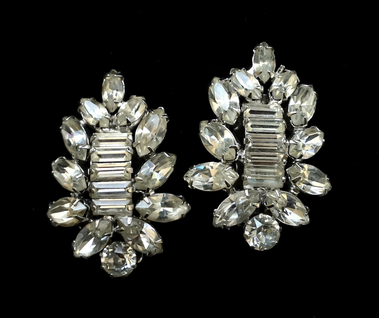Weiss Rhinestone Earrings Bridal Jewelry Vintage