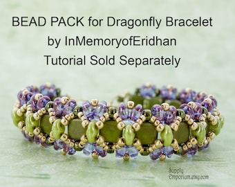 Purple and Olive Dragonfly Bracelet BEAD PACK BB5, for InMemoryofEridhan Tutorial, Sold Separately