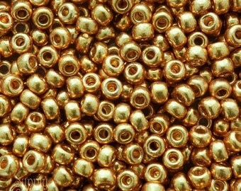 6/0 Miyuki Duracoat Galvanized Gold Seed Beads - 15 grams - Color 6-4202 - Miyuki 6/0 Seed Beads - 2889 - Galvanized Gold 6/0 Bead