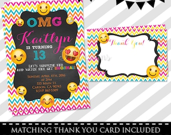 Emoji Invitation - FREE Thank You Card