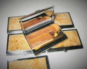 Exotic Birds eye maple wood business card case. Wood card case, gift for men and women. Blocks RDIF scanners.