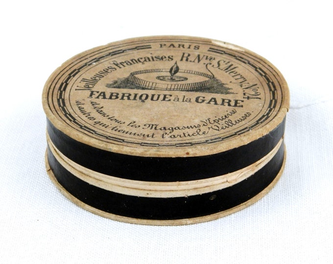 Antique French Original "Fabrique à la Gare" Vegtable Oil Night Light Wicks with Original Box, Floating Candle, Paris, Lamp, Lights, Home