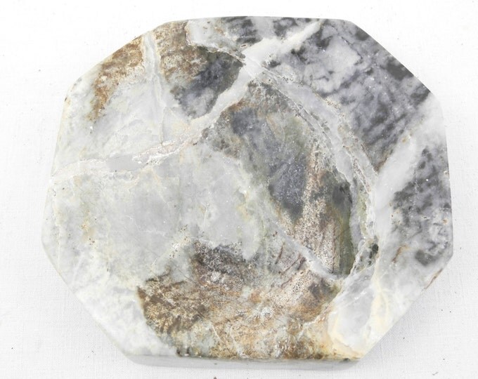 Large Vintage French Green, White and Gray Marble Ashtray, Mid Century Decor, Retro Home Interior, Man Cave, Tobacciana, Smoking, Ash