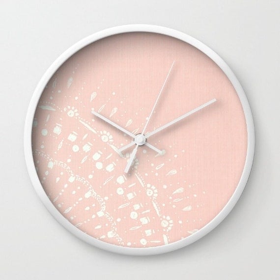 Items similar to Pink Wall Clock, pastel pink clock, light pink clock