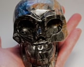 Picasso Jasper Crystal Skull Giant Sized Hand Carved 4 inches long! Increase Trust, Nurturing Energies! Discounted