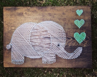 Elephant String Art - Wall hanging - Nursery Decor